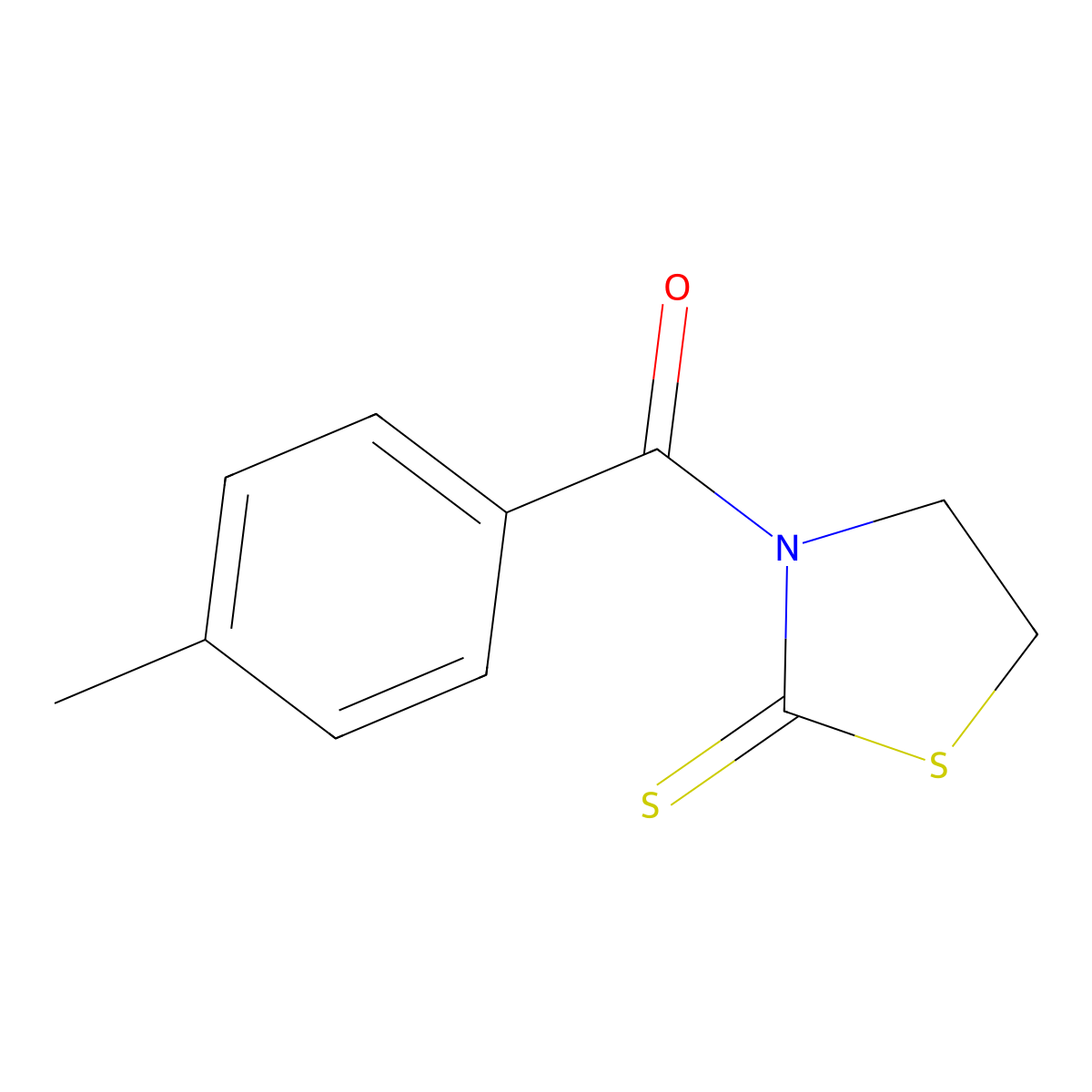 3-(4-Methylbenzoyl)-1,3-thiazolidine-2-thione molecular structure, CAS 134821-21-9