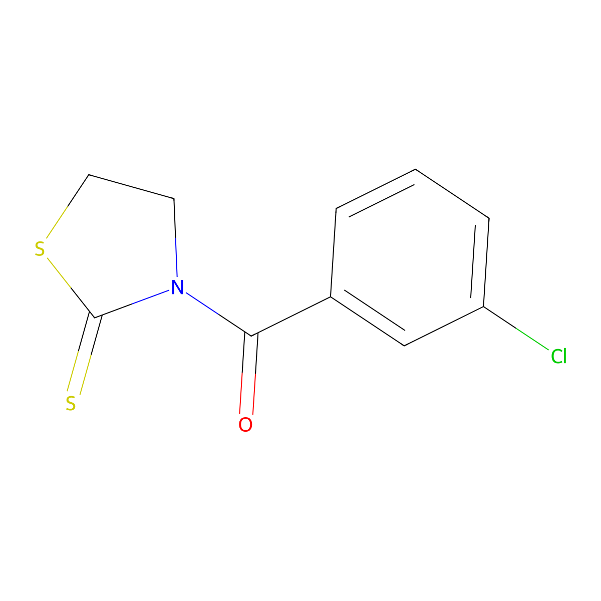 3-(3-Chlorobenzoyl)-1,3-thiazolidine-2-thione molecular structure, CAS 134821-23-1