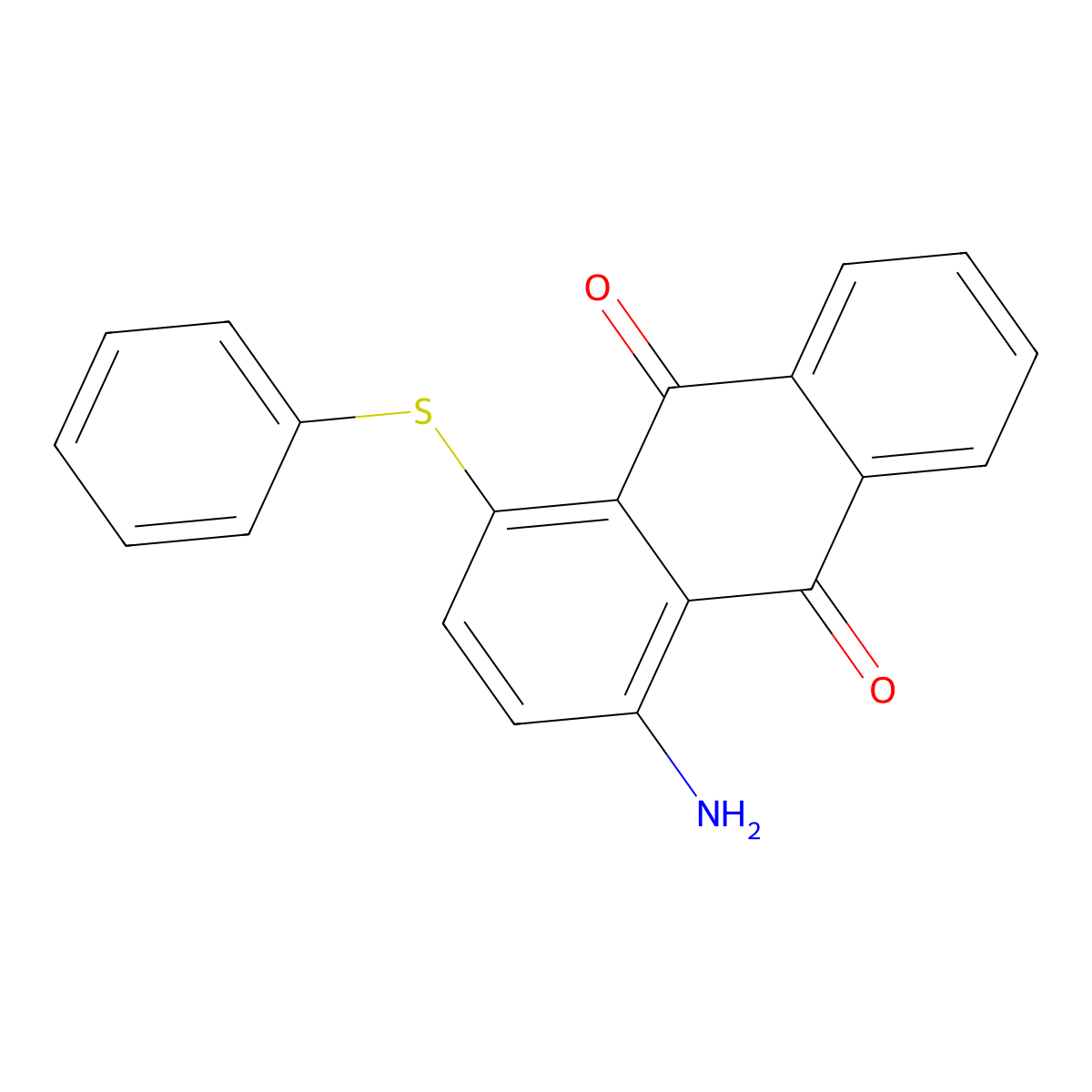 1-Amino-4-(phenylthio)anthraquinone molecular structure, CAS 13483-52-8