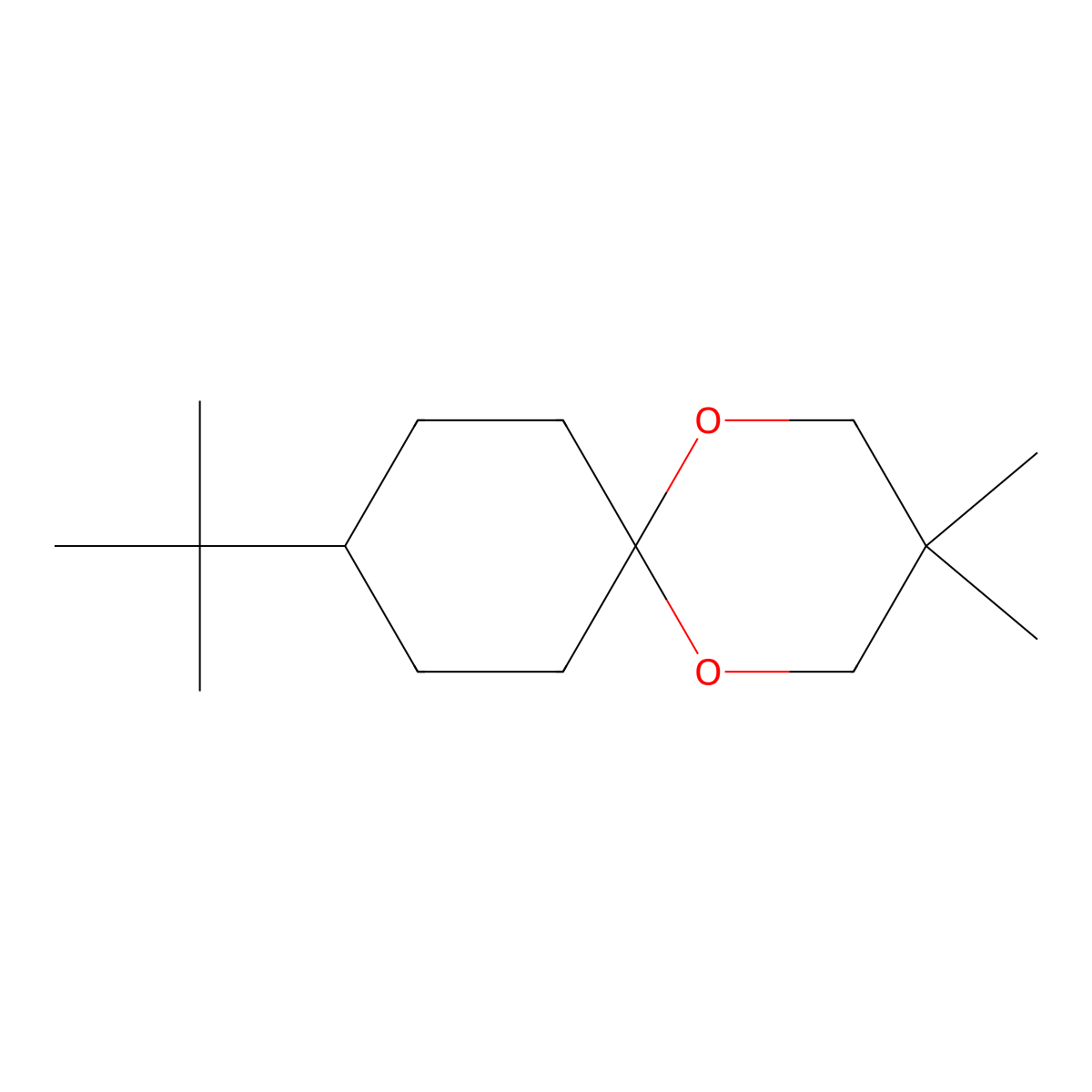 9-Tert-butyl-3,3-dimethyl-1,5-dioxaspiro[5.5]undecane molecular structure, CAS 13483-96-0
