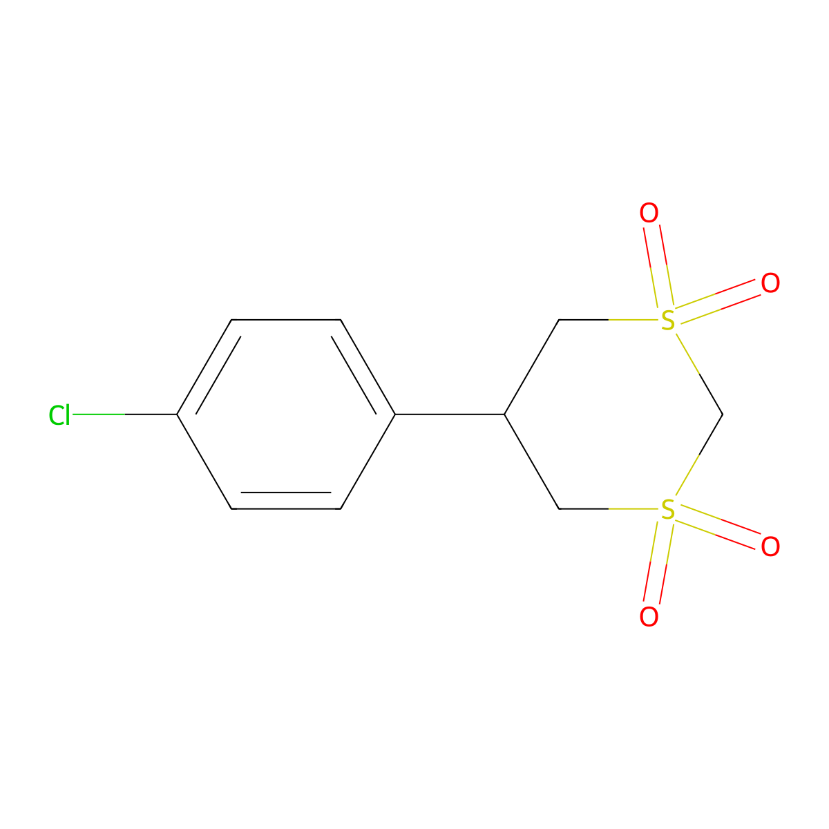 5-(4-Chlorophenyl)-1,3-dithiane 1,1,3,3-tetraoxide molecular structure, CAS 134835-93-1