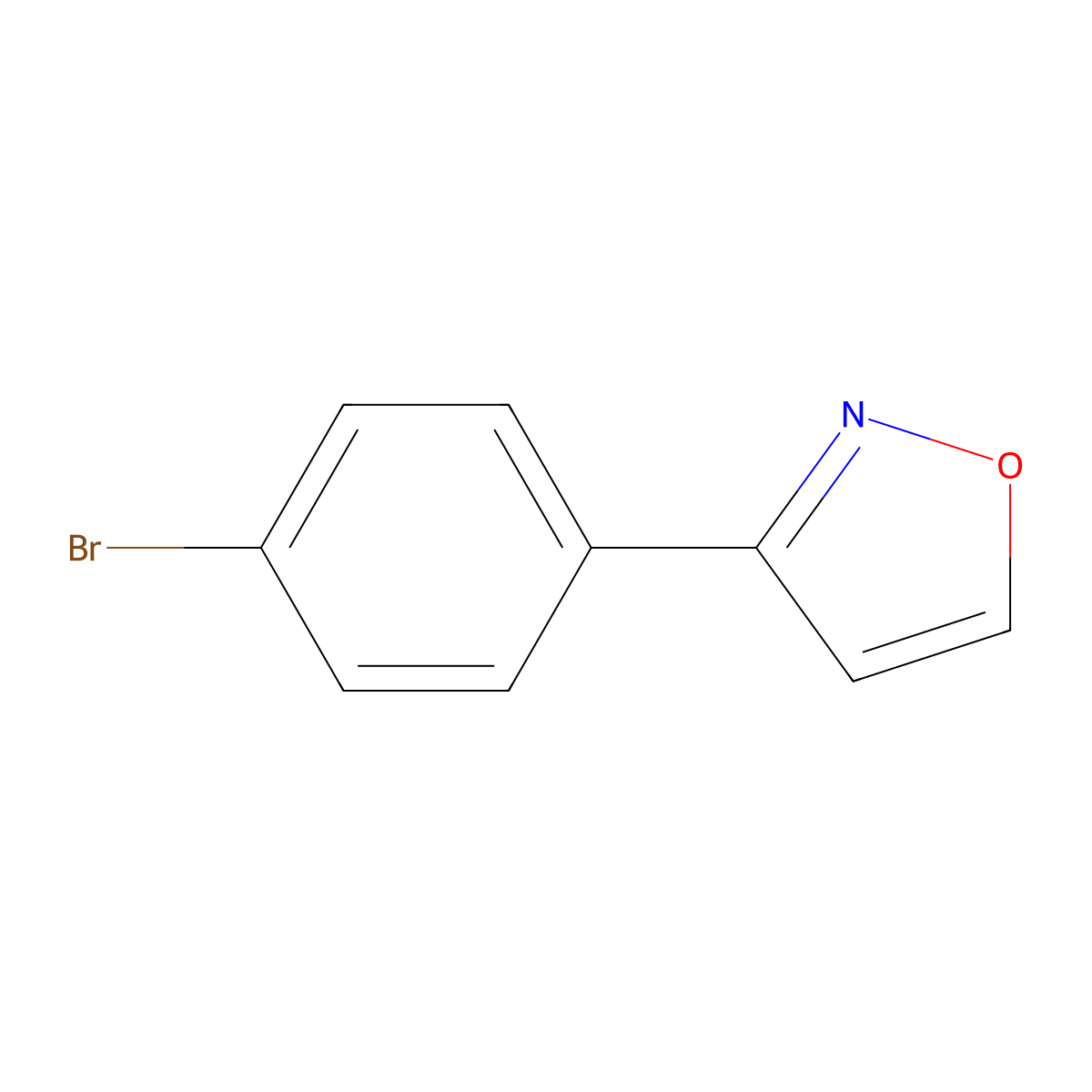 3-(4-Bromophenyl)isoxazole molecular structure, CAS 13484-04-3