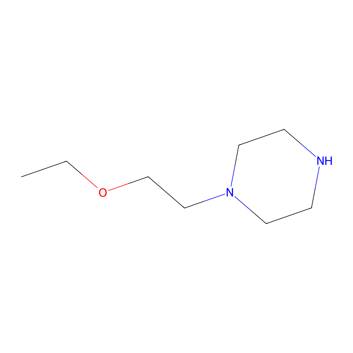 1-(2-Ethoxyethyl)piperazine molecular structure, CAS 13484-38-3