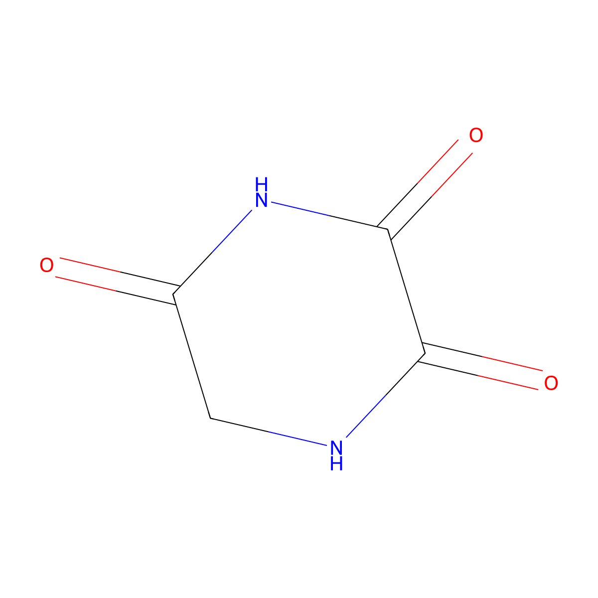 Piperazinetrione molecular structure, CAS 13484-48-5