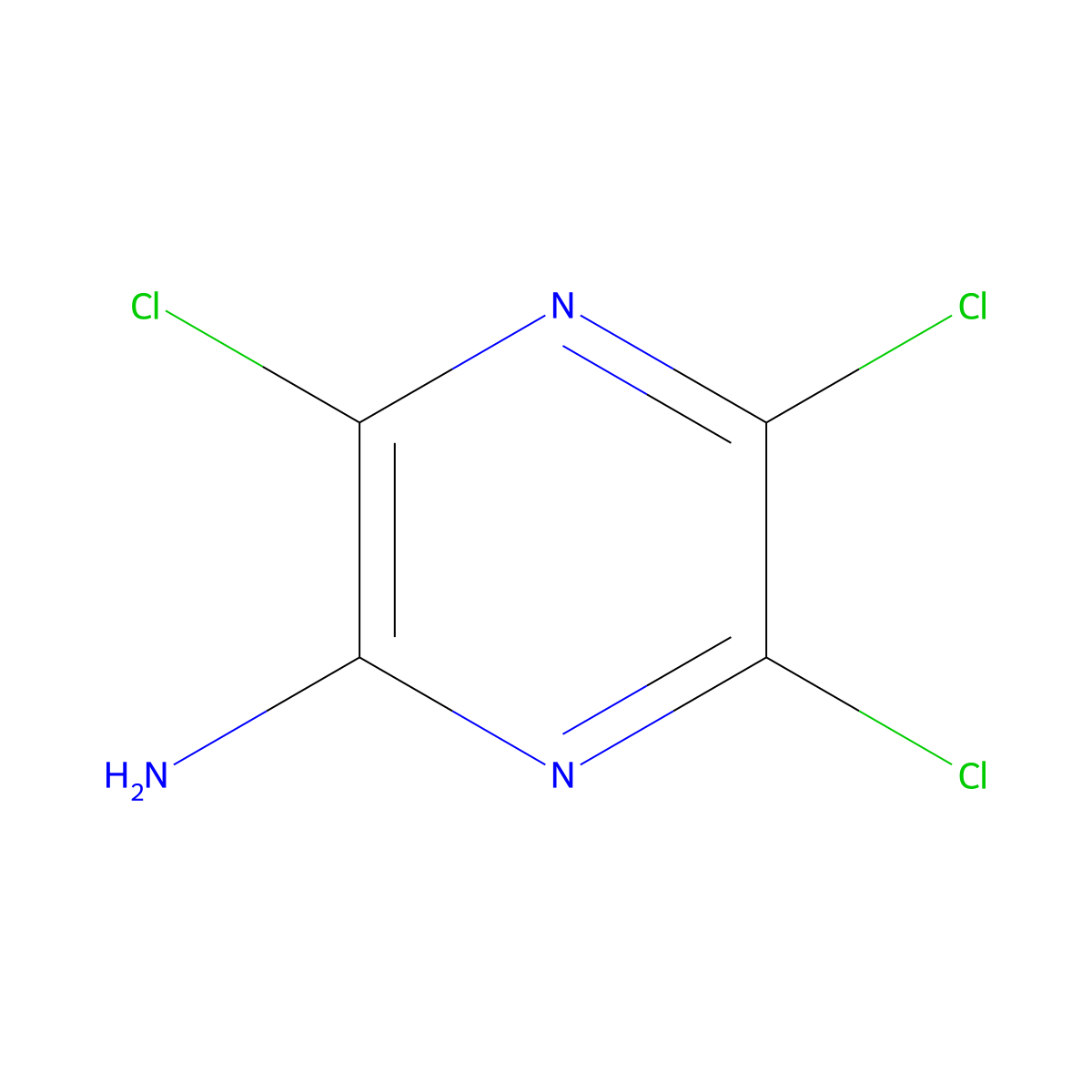 3,5,6-Trichloro-2-pyrazinamine molecular structure, CAS 13484-51-0