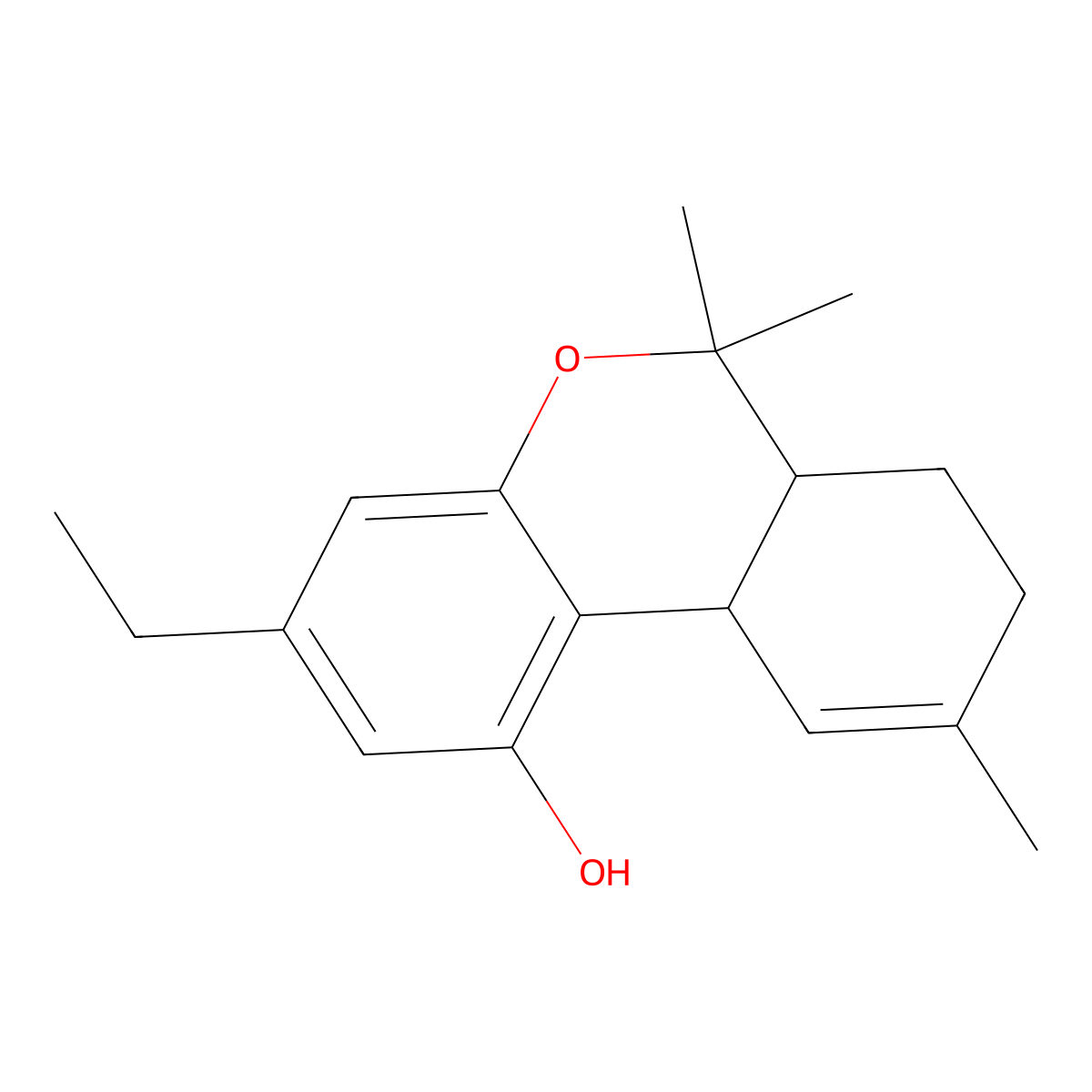 Ethyl-delta-9-tetrahydrocannabinol molecular structure, CAS 134840-81-6