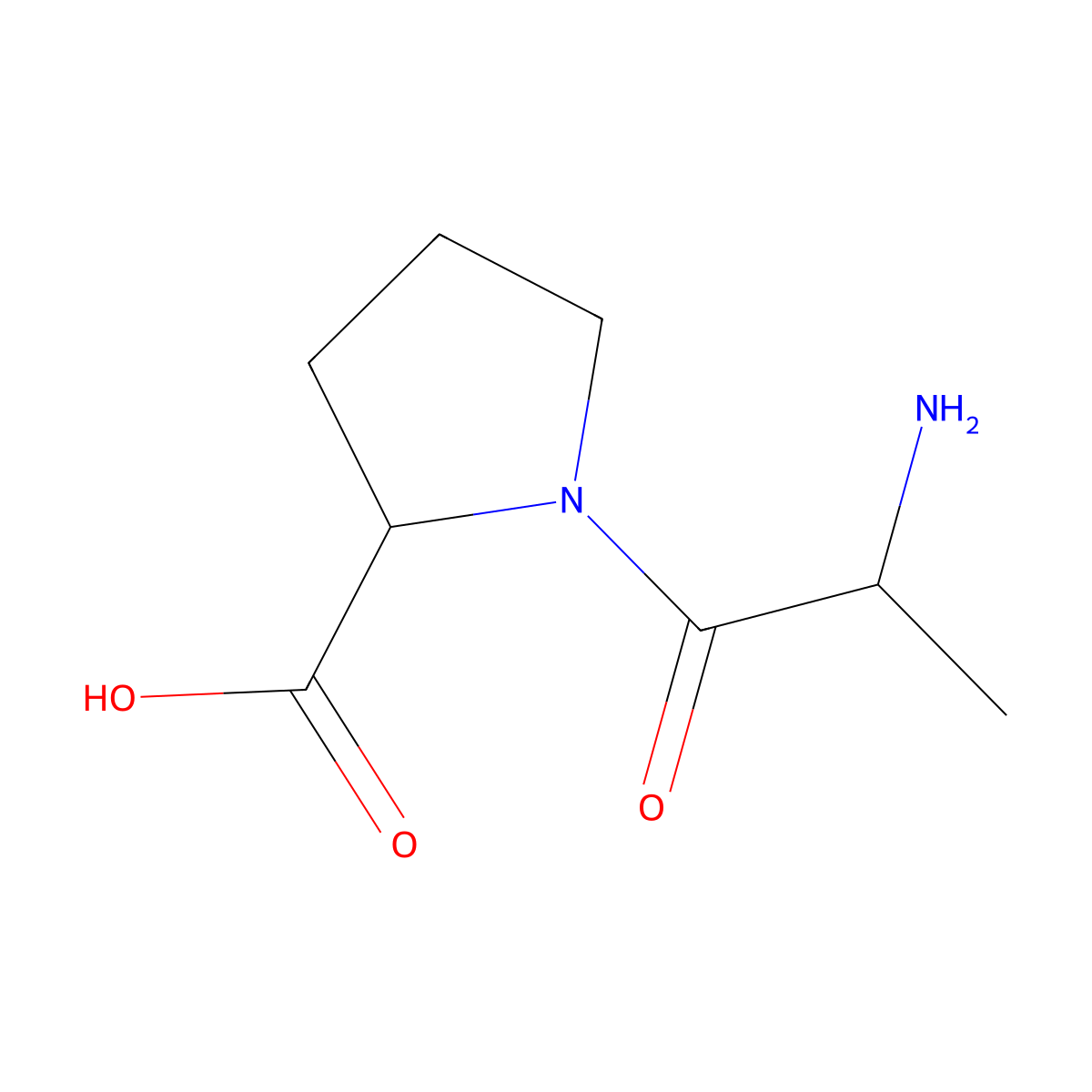 L-Alanyl-L-proline molecular structure, CAS 13485-59-1