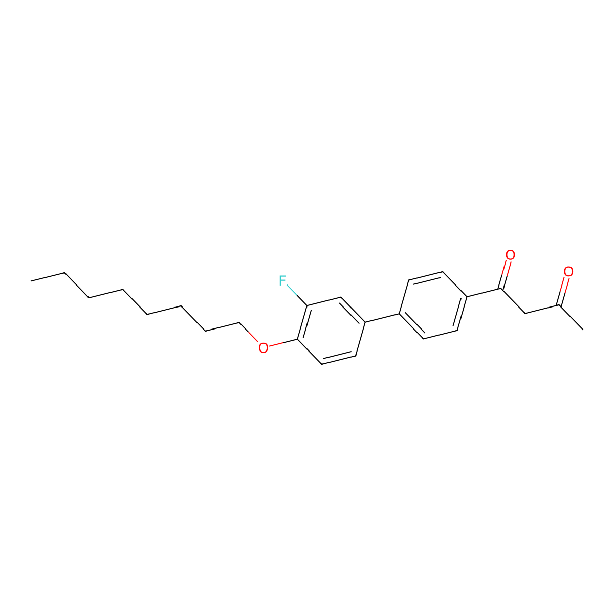 1-[3'-Fluoro-4'-(octyloxy)[1,1'-biphenyl]-4-yl]-1,3-butanedione molecular structure, CAS 134855-60-0