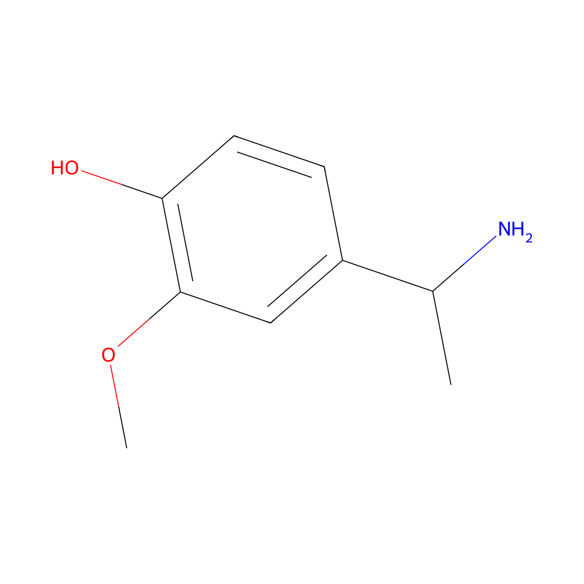 4-[(1R)-1-aminoethyl]-2-methoxyphenol molecular structure, CAS 134855-95-1