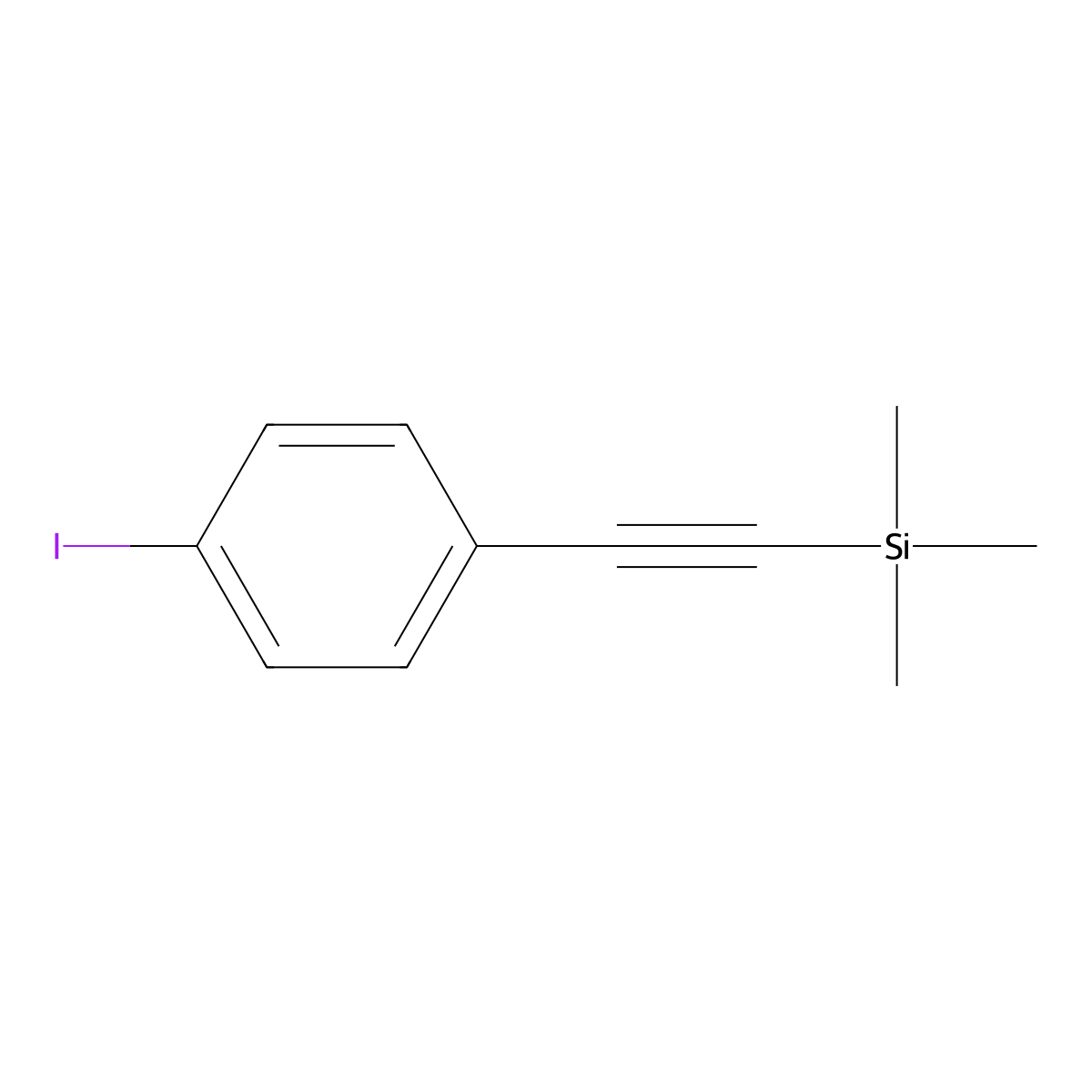 (4-Iodophenylethynyl)trimethylsilane molecular structure, CAS 134856-58-9