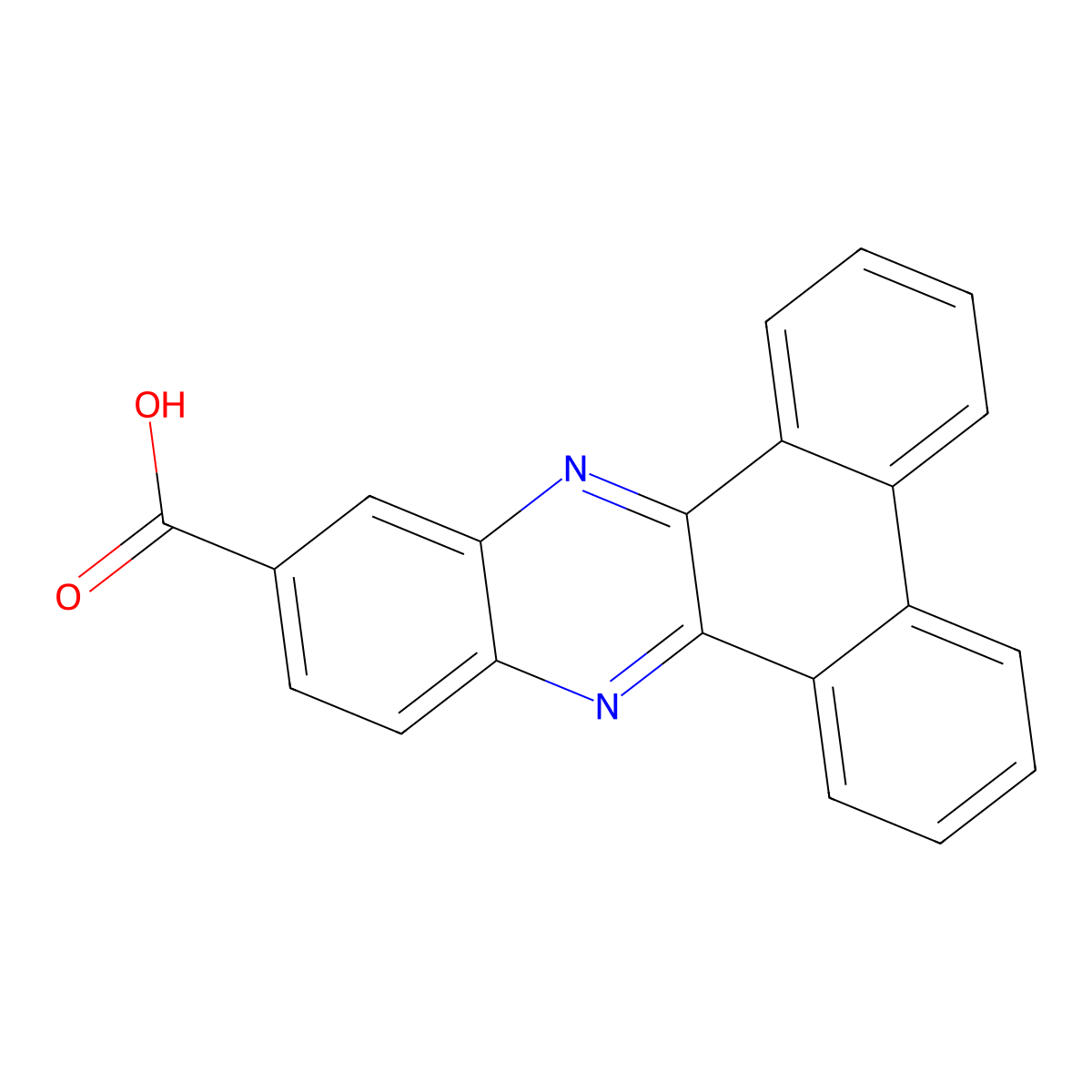 Dibenzo[a,c]phenazine-11-carboxylic acid molecular structure, CAS 134859-17-9