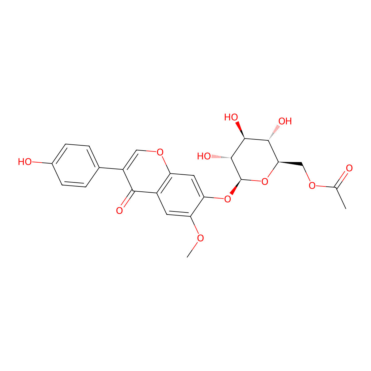 6''-O-Acetylglycitin molecular structure, CAS 134859-96-4