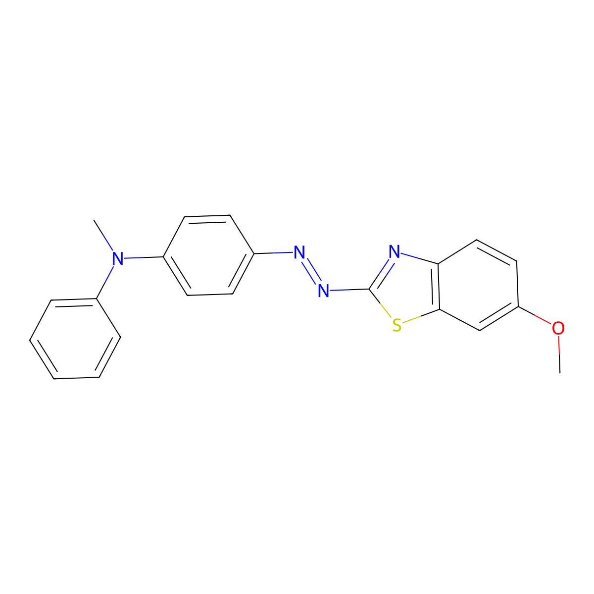6-Methoxy-2-[p-(N-methylanilino)phenylazo]benzothiazole molecular structure, CAS 13486-23-2
