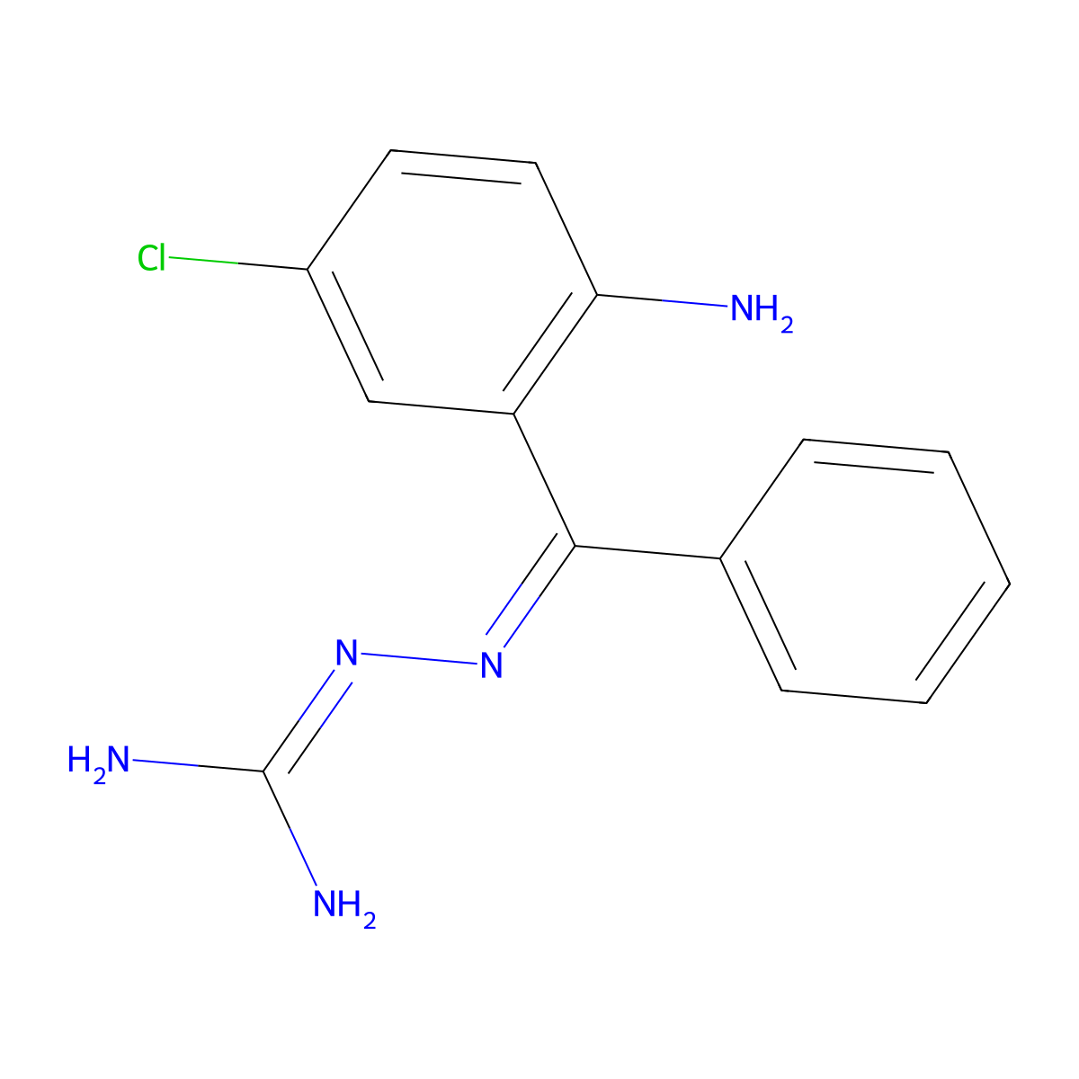2-Amino-5-chlorobenzophenoneamidinohydrazone molecular structure, CAS 134867-99-5