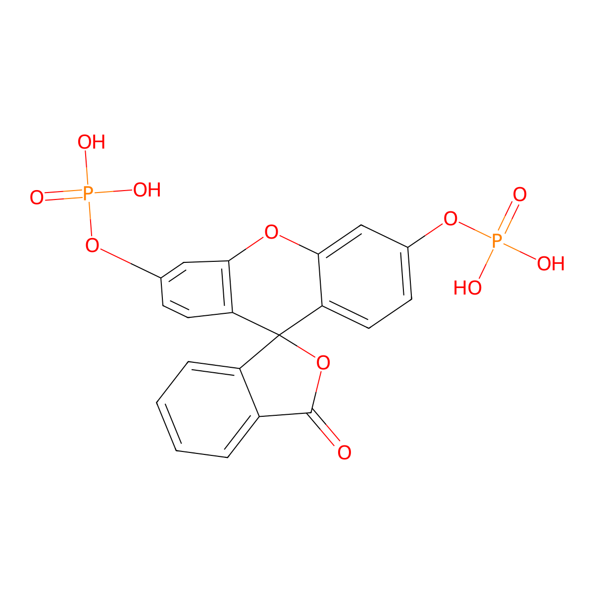 3,6-Fluorescein diphosphate molecular structure, CAS 134869-03-7