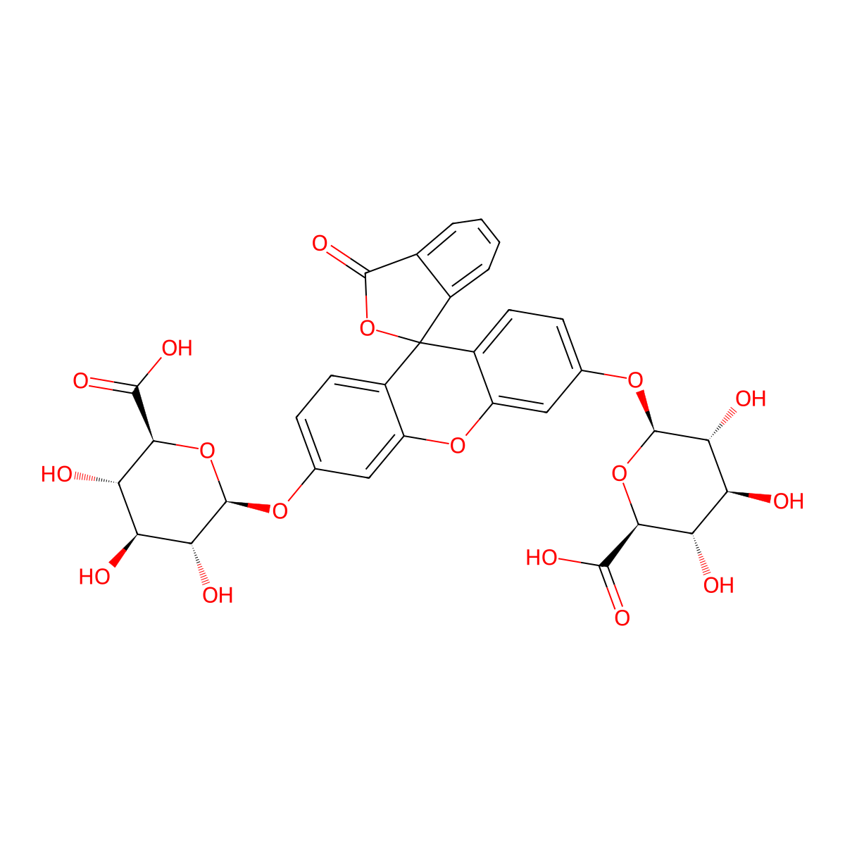 Fluorescein di-beta-d-glucuronide molecular structure, CAS 134869-04-8