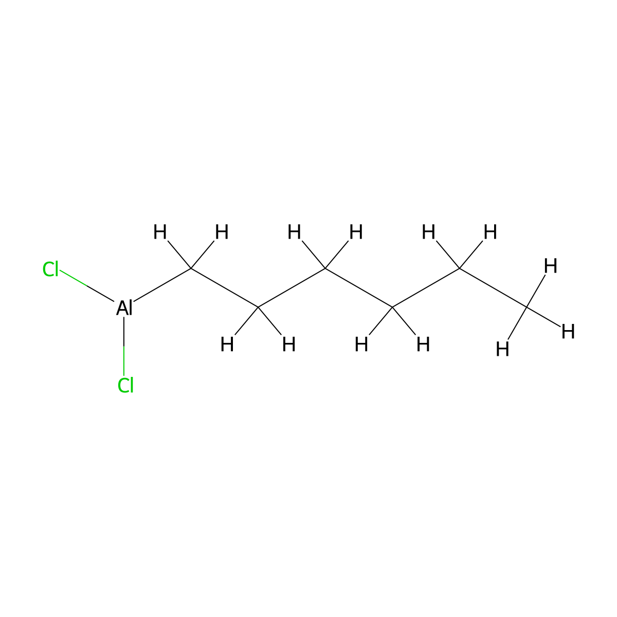Aluminum, dichlorohexyl- molecular structure, CAS 13487-95-1