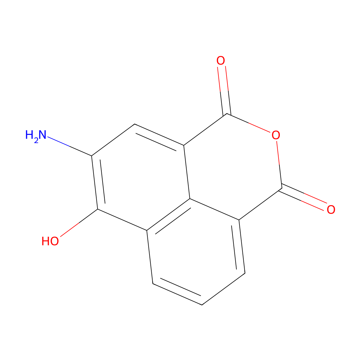 3-Amino-4-hydroxy-1,8-naphthalic anhydride molecular structure, CAS 134870-46-5