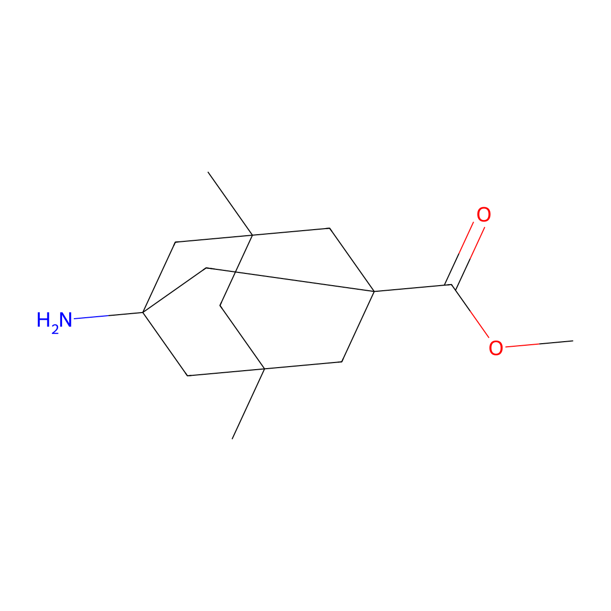 Methyl 3-amino-5,7-dimethyladamantane-1-carboxylate molecular structure, CAS 1348709-49-8