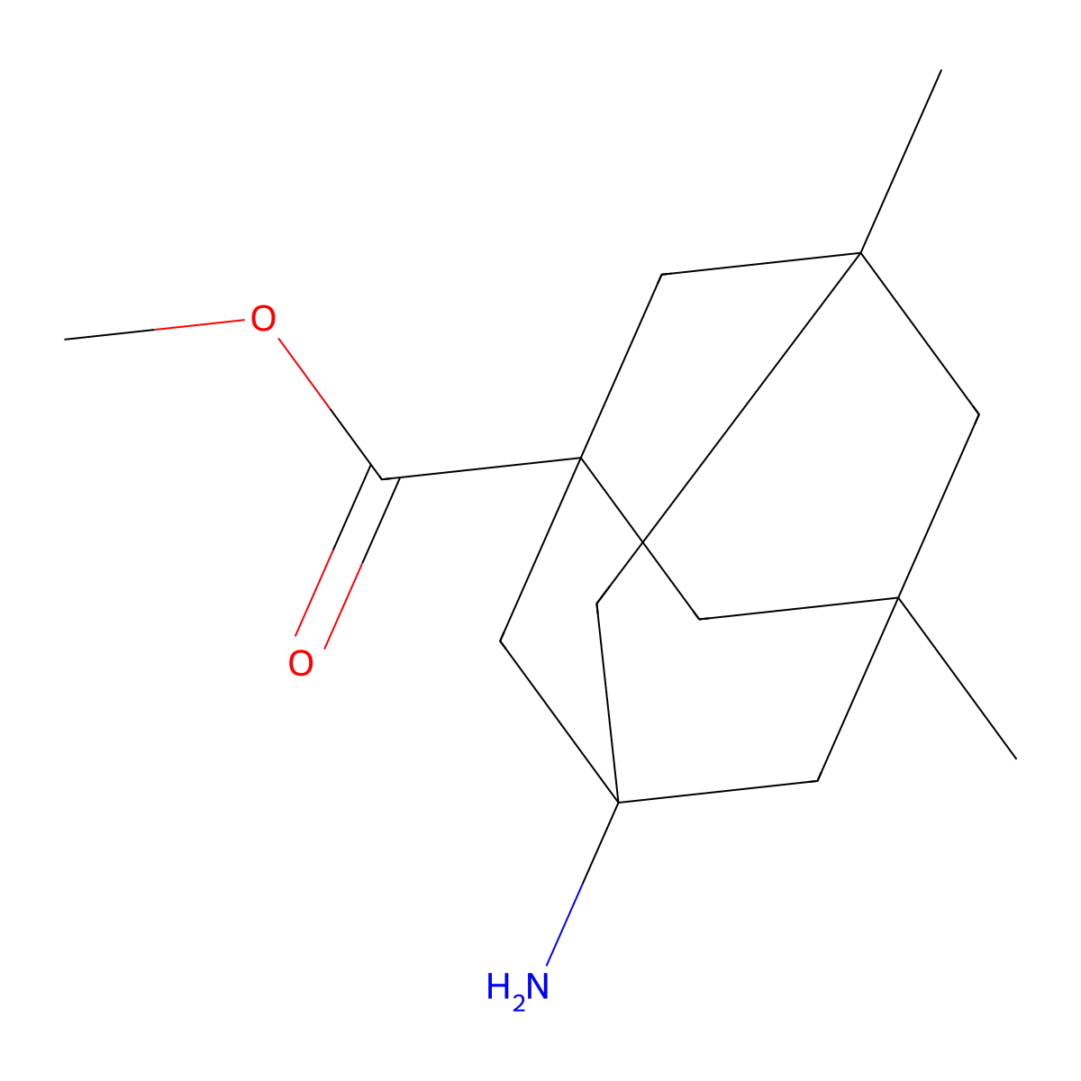 Methyl 3-amino-5,7-dimethyladamantane-1-carboxylate molecular structure, CAS 1348709-49-8