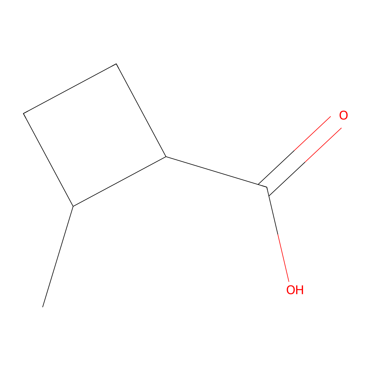 rac-(1R,2S)-2-methylcyclobutane-1-carboxylic acid molecular structure, CAS 134877-05-7