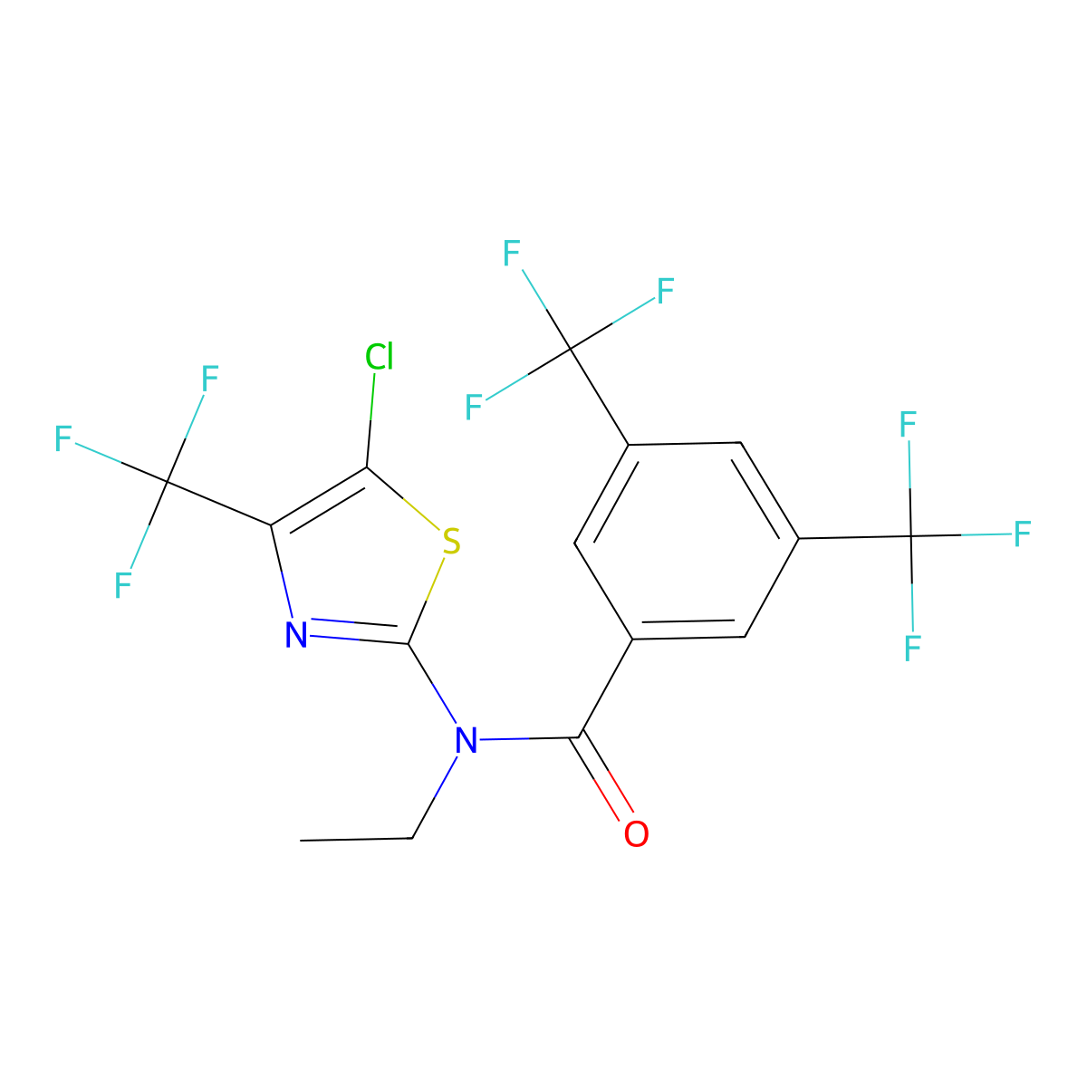 N-(5-Chloro-4-(trifluoromethyl)-1,3-thiazol-2-yl)-N-ethyl-3,5-bis(trifluoromethyl)benzamide molecular structure, CAS 134880-76-5
