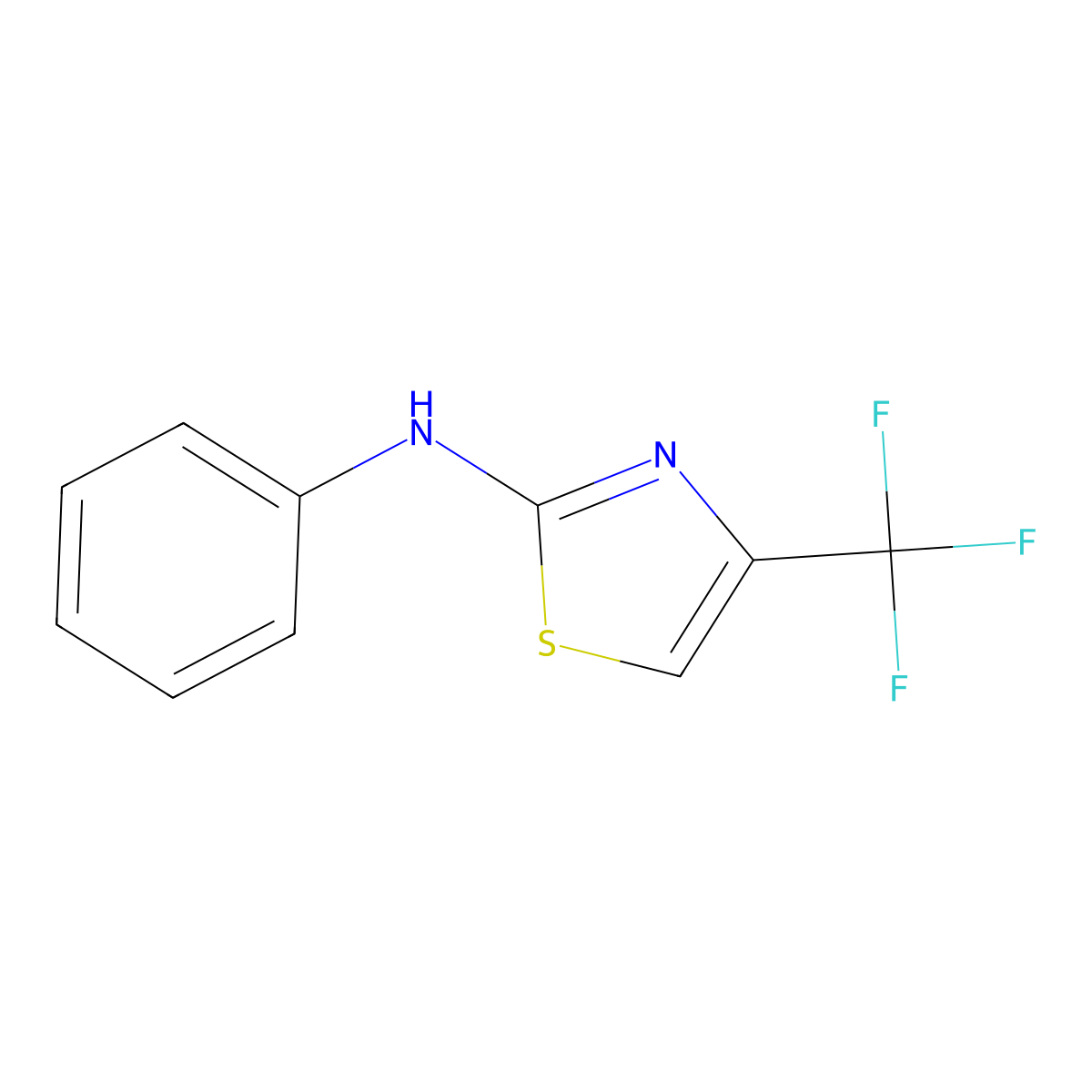 N-phenyl-4-(trifluoromethyl)-1,3-thiazol-2-amine molecular structure, CAS 134881-06-4