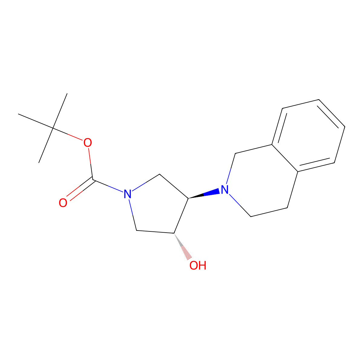 tert-butyl (3R,4R)-3-hydroxy-4-(1,2,3,4-tetrahydroisoquinolin-2-yl)pyrrolidine-1-carboxylate molecular structure, CAS 1348852-02-7