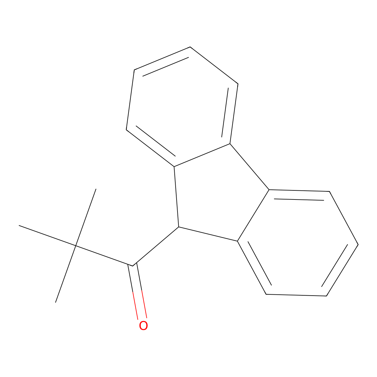 1-(9H-fluoren-9-yl)-2,2-dimethylpropan-1-one molecular structure, CAS 134886-88-7
