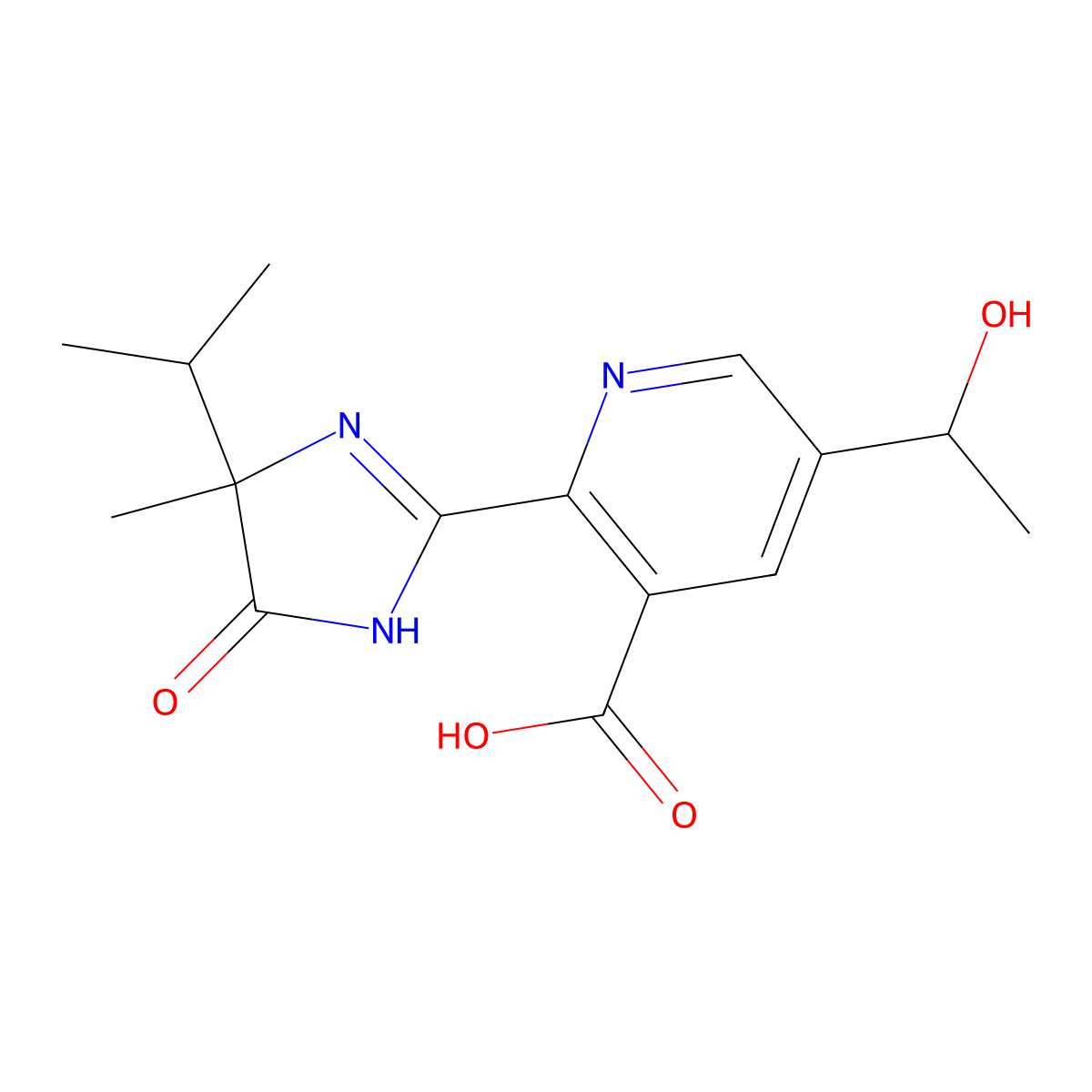 alpha-(Hydroxyethyl)imazethapyr molecular structure, CAS 134887-87-9