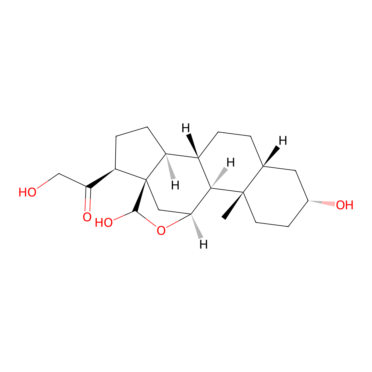 Tetrahydroaldosterone molecular structure, CAS 13489-75-3