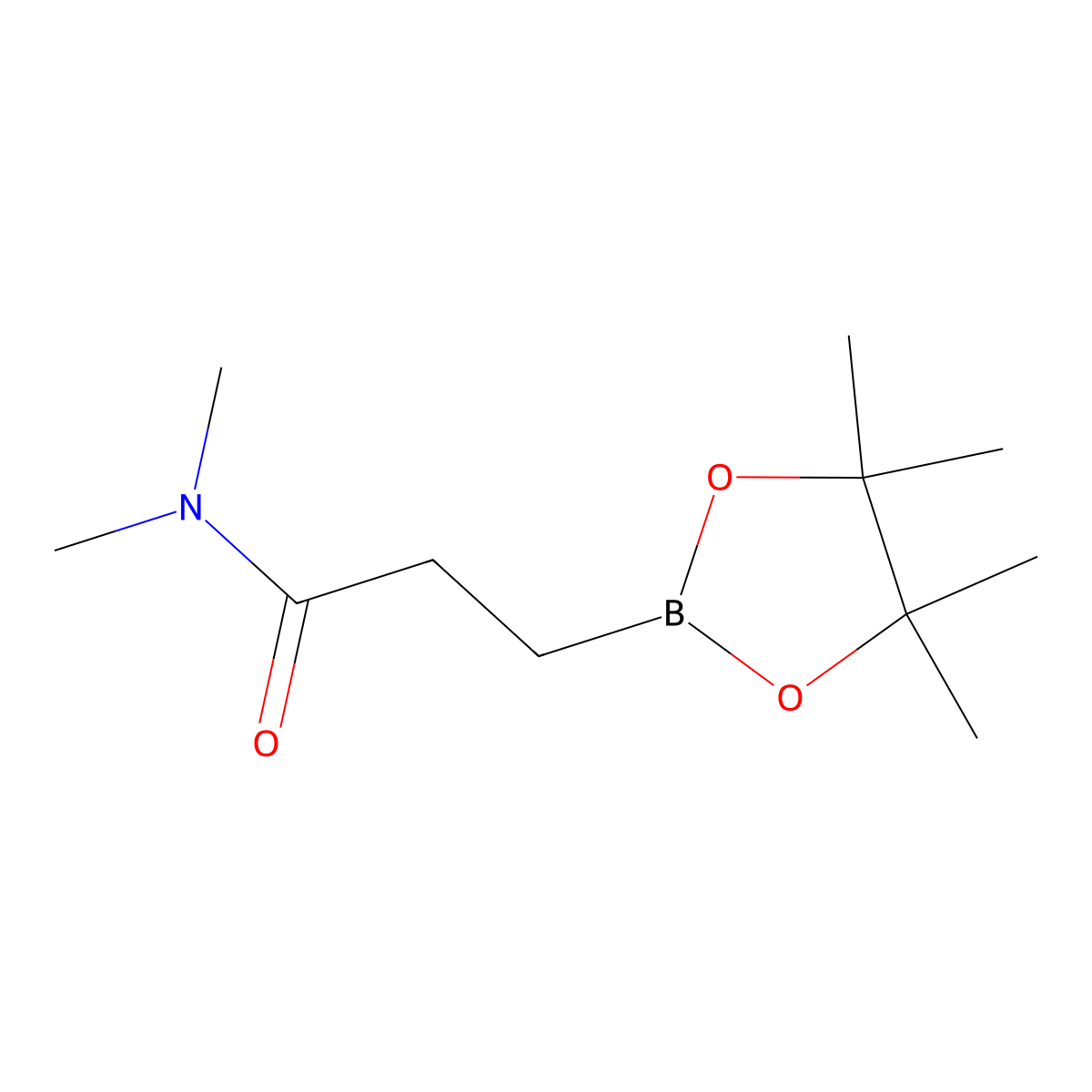N,N-dimethyl-3-(4,4,5,5-tetramethyl-1,3,2-dioxaborolan-2-yl)propanamide molecular structure, CAS 134892-18-5