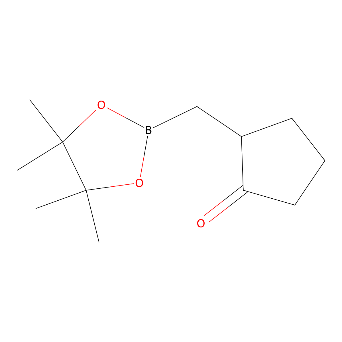 2-[(4,4,5,5-Tetramethyl-1,3,2-dioxaborolan-2-yl)methyl]cyclopentanone molecular structure, CAS 134892-21-0