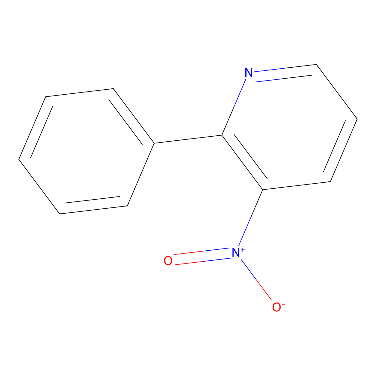 3-Nitro-2-phenylpyridine molecular structure, CAS 134896-35-8