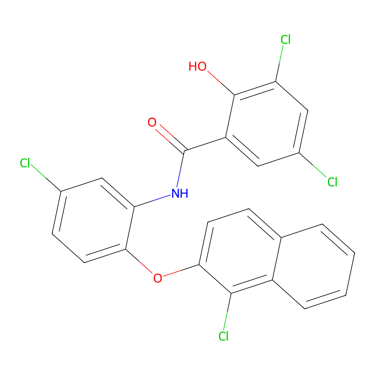3,5-dichloro-N-[5-chloro-2-(1-chloronaphthalen-2-yl)oxyphenyl]-2-hydroxybenzamide molecular structure, CAS 134897-47-5