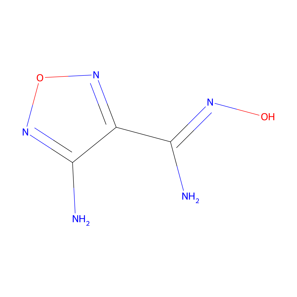 4-amino-N'-hydroxy-1,2,5-oxadiazole-3-carboximidamide molecular structure, CAS 13490-32-9