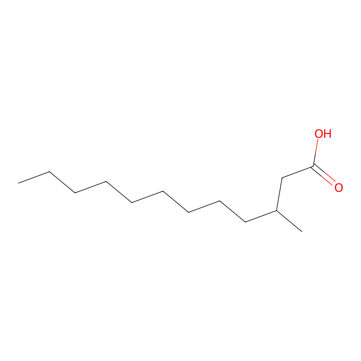 Dodecanoic acid, 3-methyl- molecular structure, CAS 13490-36-3