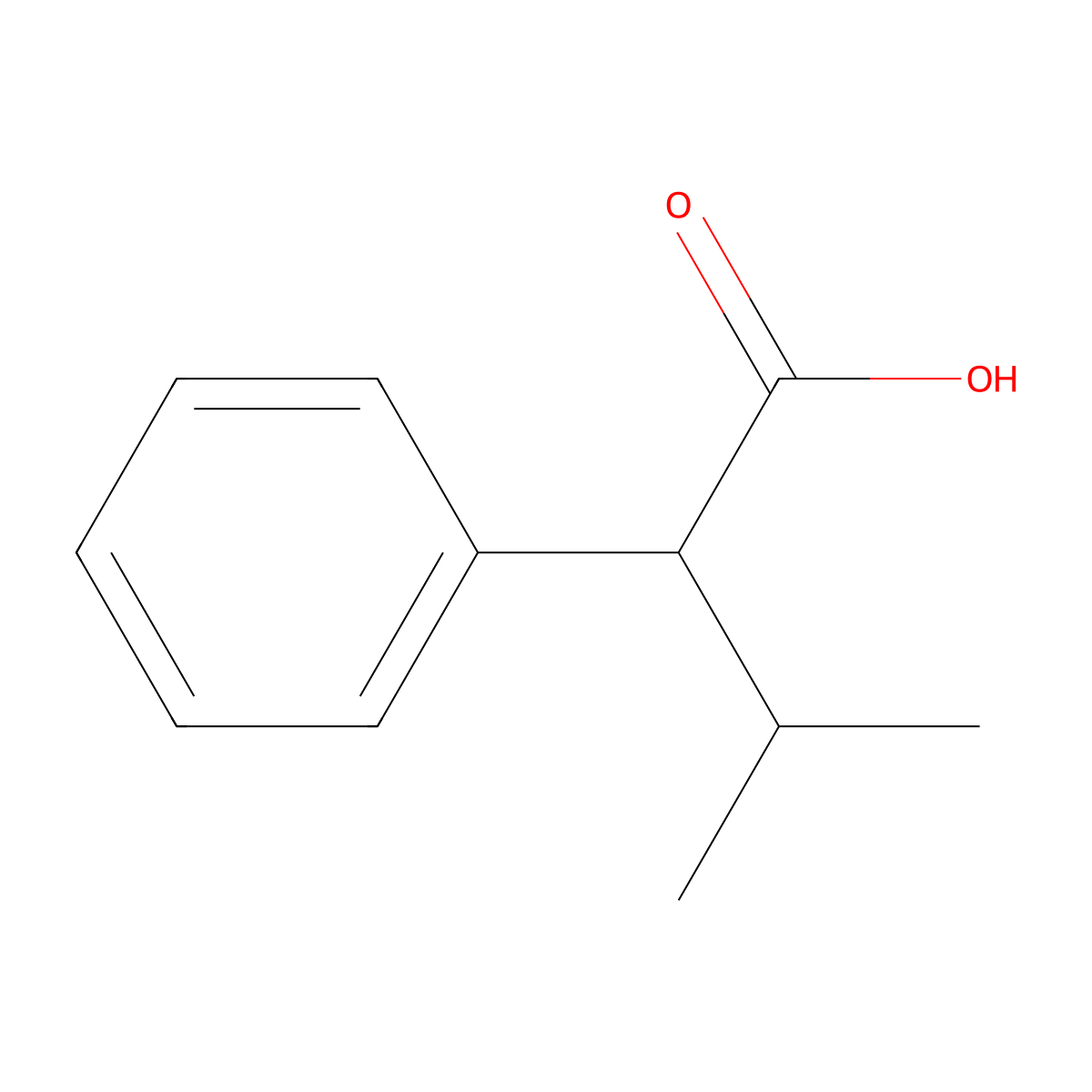 (S)-3-methyl-2-phenylbutanoic acid molecular structure, CAS 13490-69-2