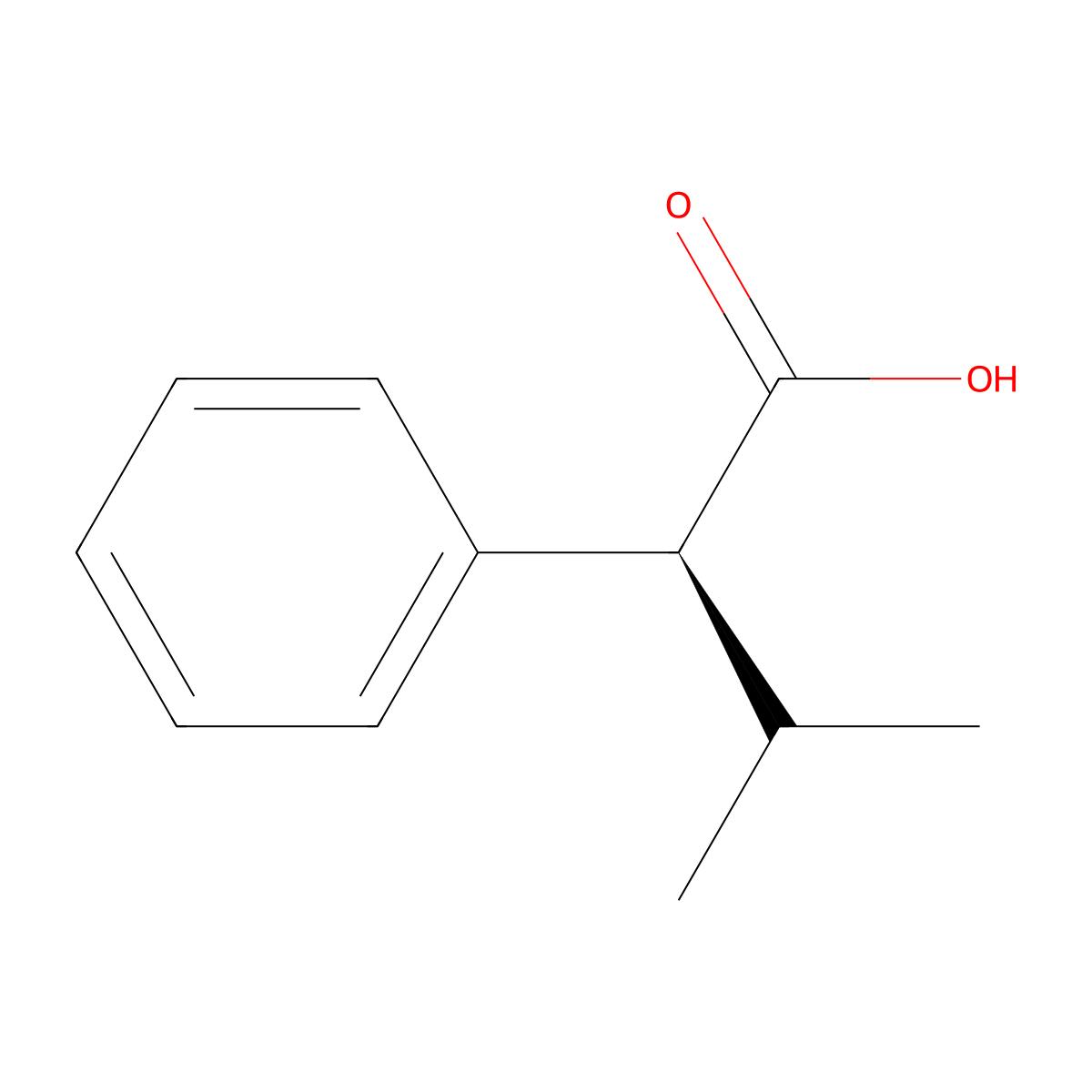 (S)-3-methyl-2-phenylbutanoic acid molecular structure, CAS 13490-69-2