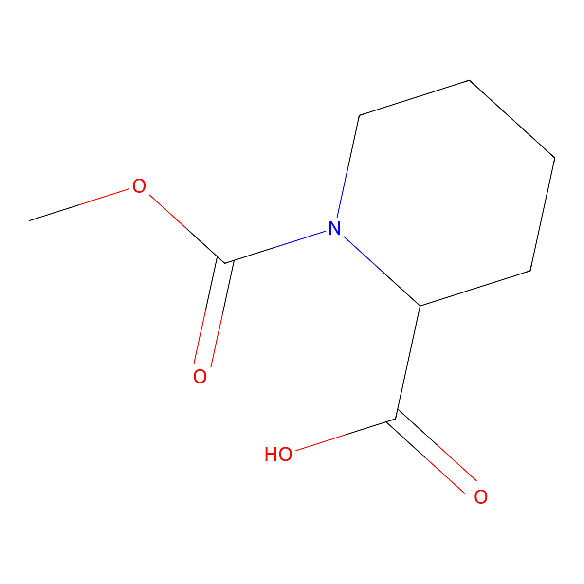 1-(Methoxycarbonyl)piperidine-2-carboxylic acid molecular structure, CAS 134902-40-2