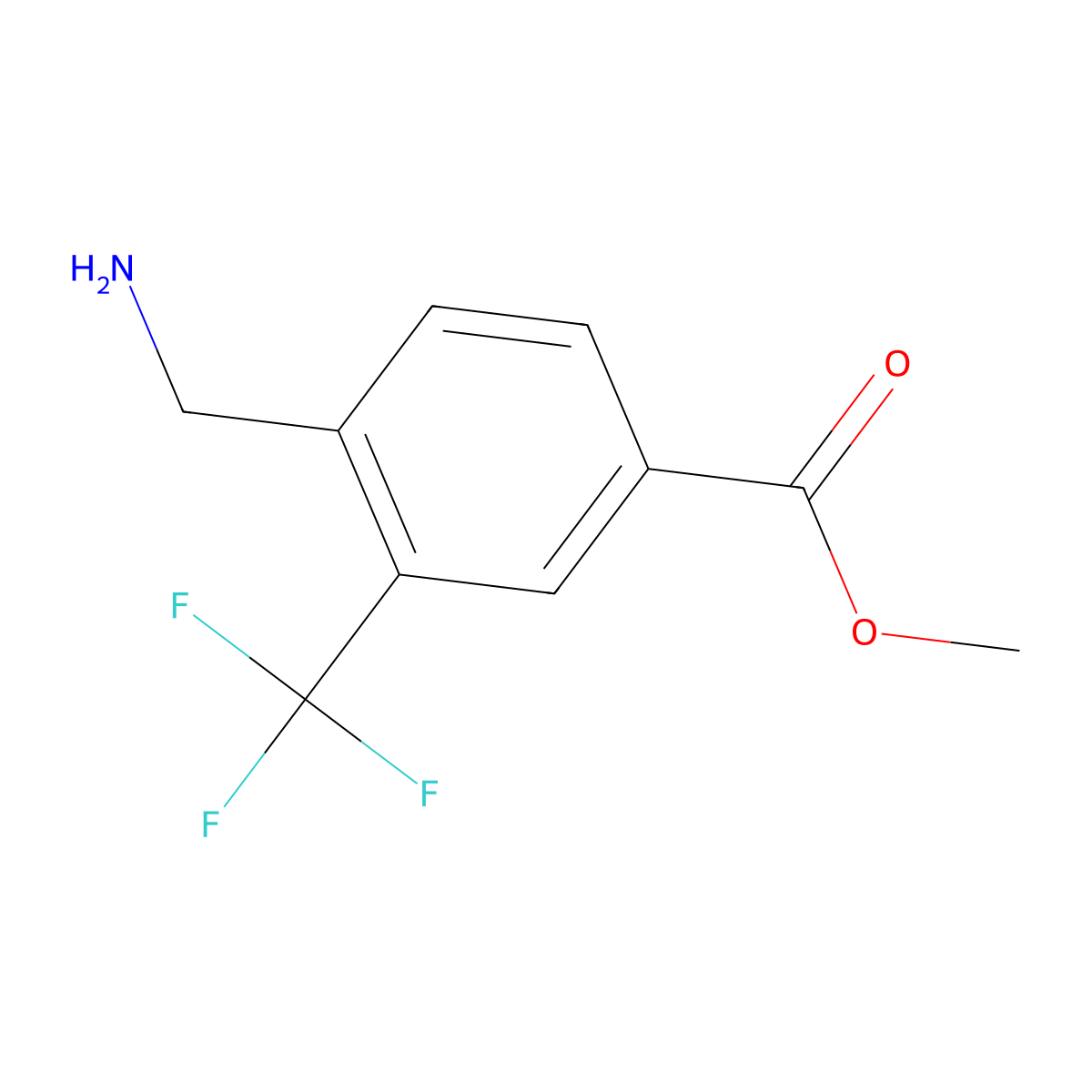 Methyl 4-(aminomethyl)-3-(trifluoromethyl)benzoate molecular structure, CAS 1349028-82-5