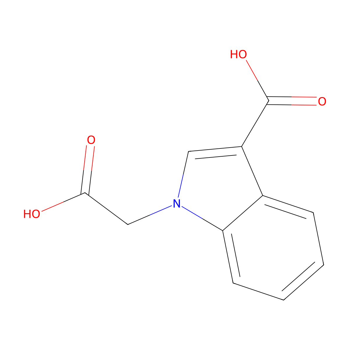 1-(Carboxymethyl)-1H-indole-3-carboxylic acid molecular structure, CAS 134903-41-6