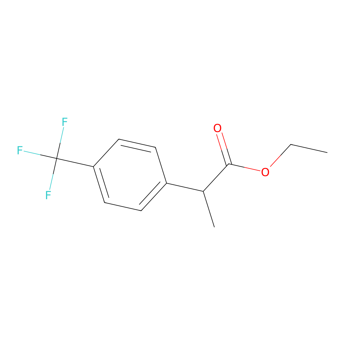 Ethyl 2-(4-(trifluoromethyl)phenyl)propanoate molecular structure, CAS 134904-85-1