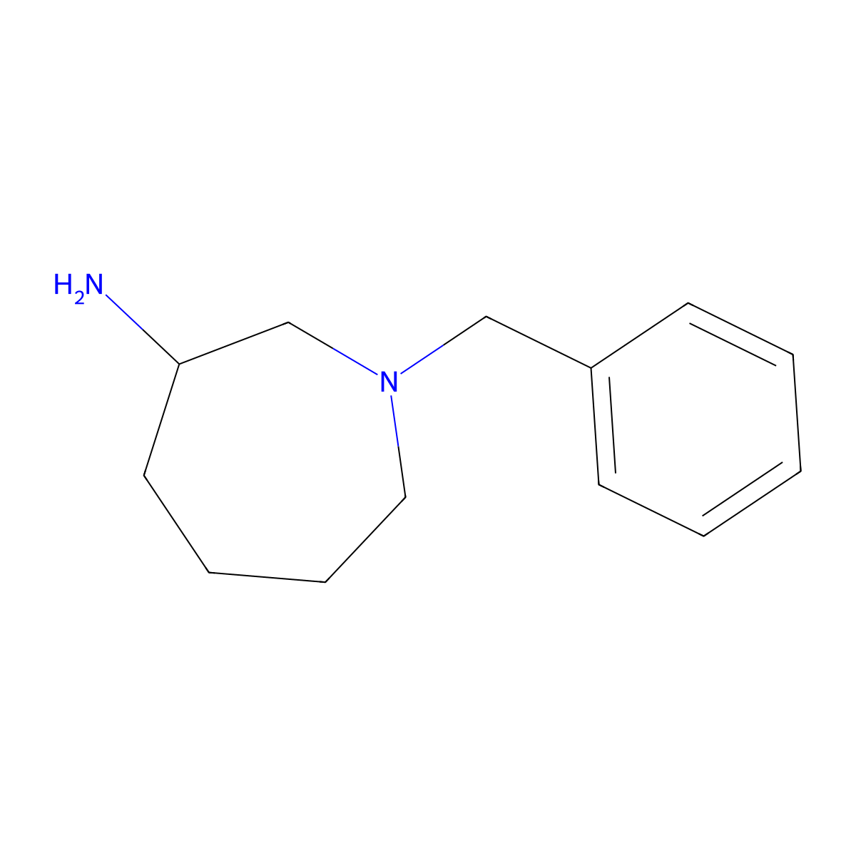1-Benzylazepan-3-amine molecular structure, CAS 134907-68-9