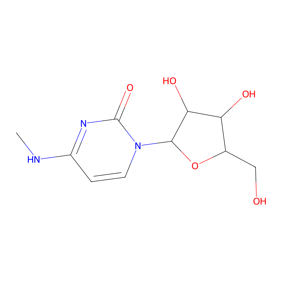 1-(b-D-arabinofuranosyl)-N4-methylcytosine molecular structure, CAS 13491-42-4