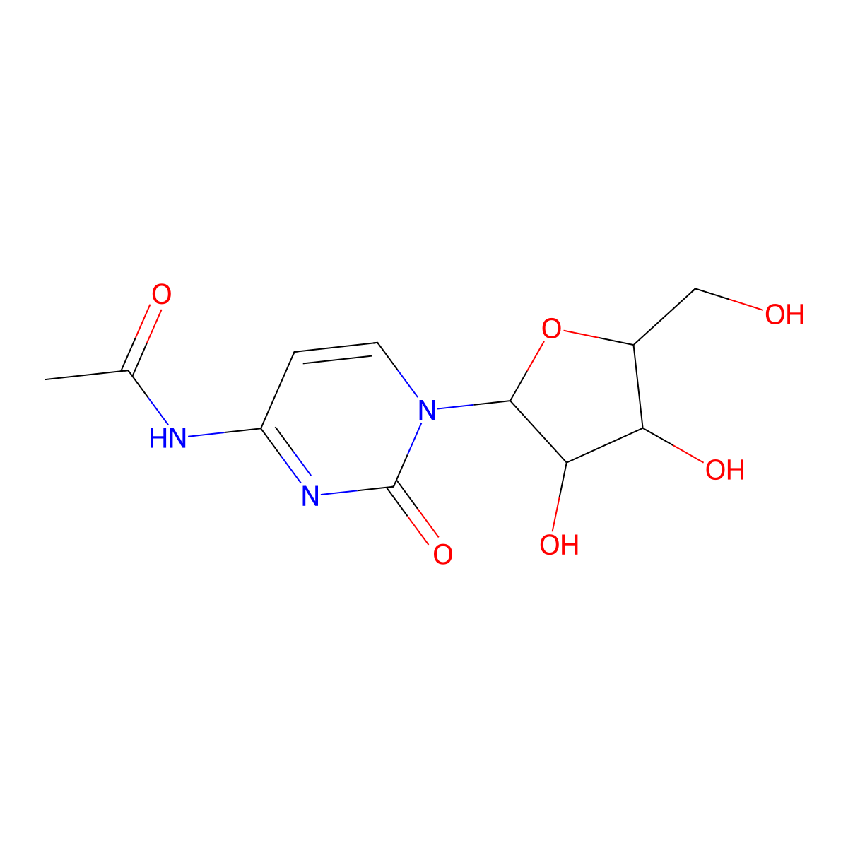 N-Acetylcytosine arabinoside molecular structure, CAS 13491-47-9