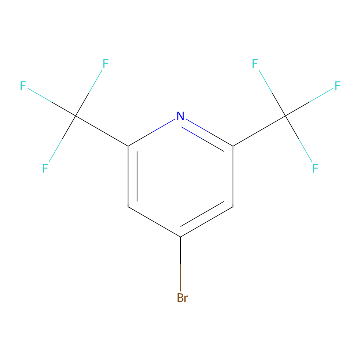 4-Bromo-2,6-bis(trifluoromethyl)pyridine molecular structure, CAS 134914-92-4