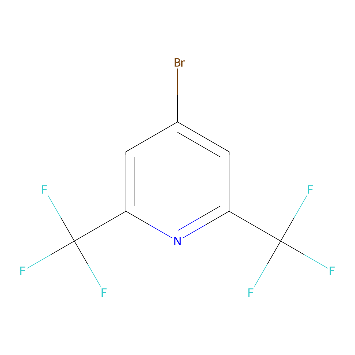 4-Bromo-2,6-bis(trifluoromethyl)pyridine molecular structure, CAS 134914-92-4