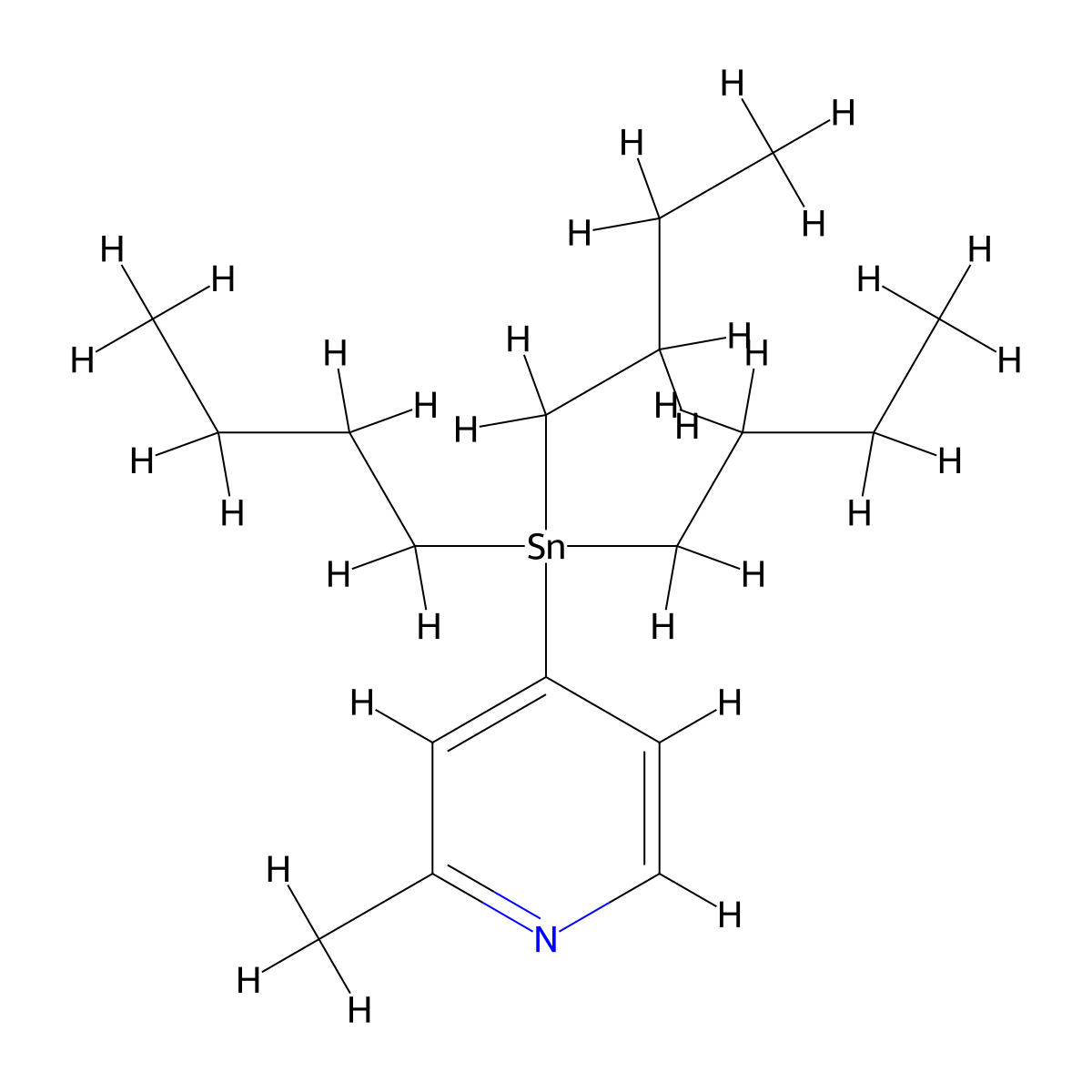 2-Methyl-4-(tributylstannyl)pyridine molecular structure, CAS 134914-97-9