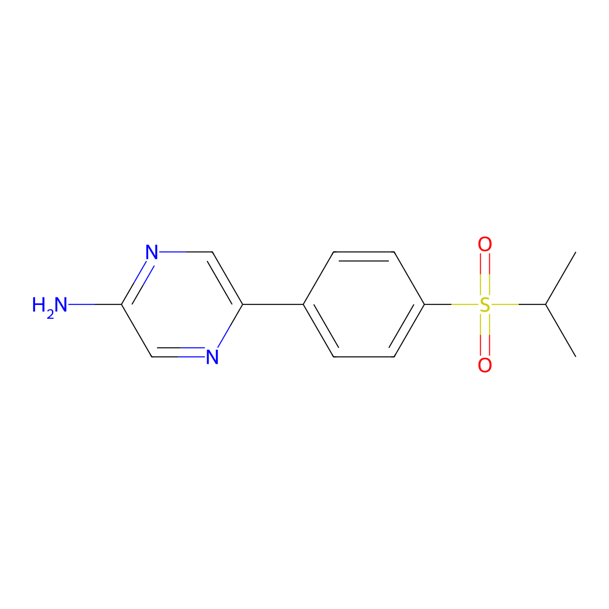 5-(4-(Isopropylsulfonyl)phenyl)pyrazin-2-amine molecular structure, CAS 1349151-81-0